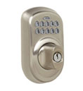 This is a photo of a combination deadbolt lock.